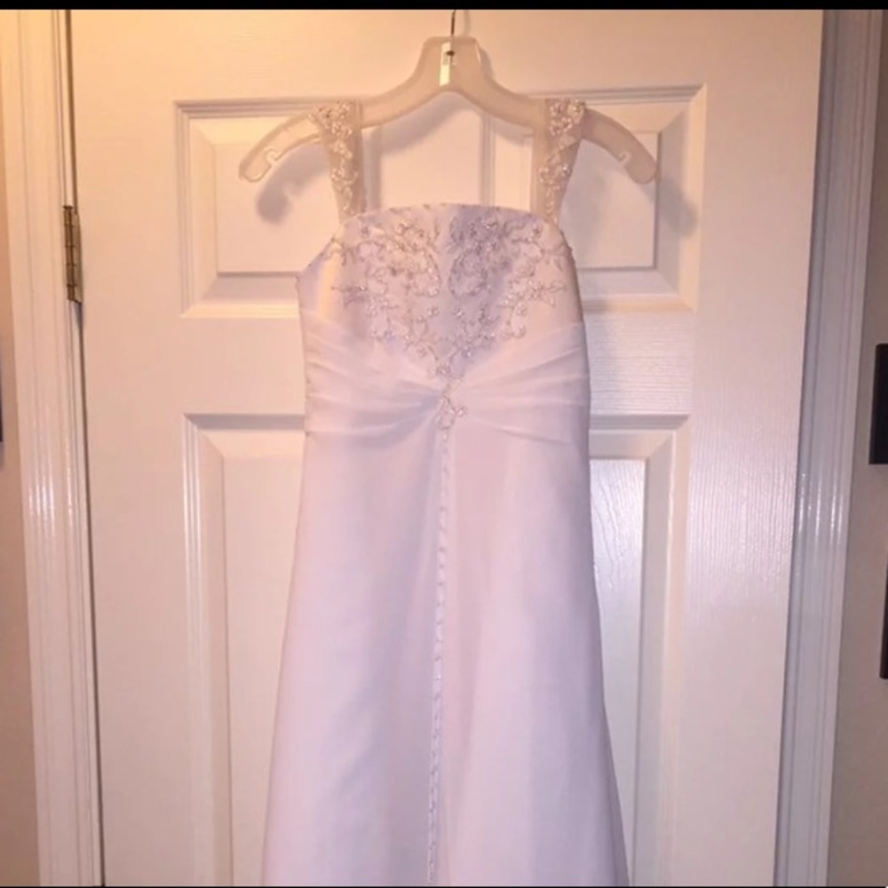 GIRL's size 10, white Chiffon, formal dress.